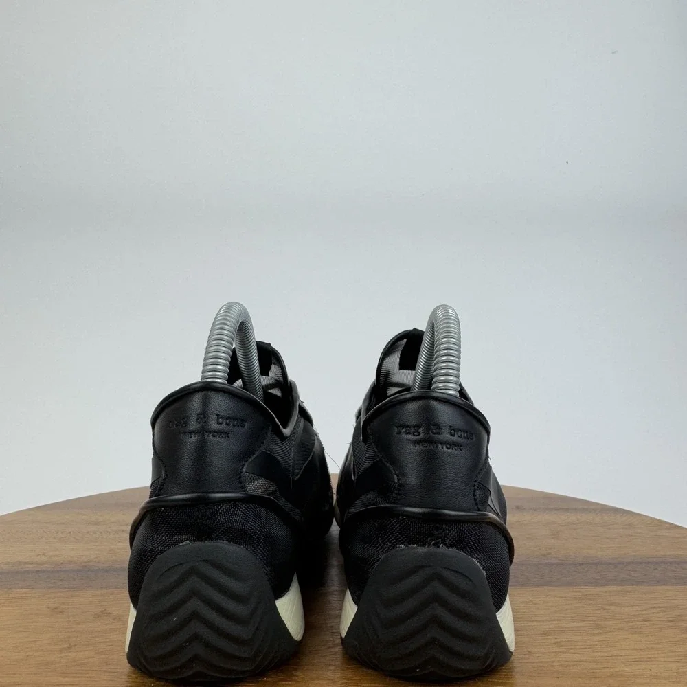 Womens Rag & Bone Mesh Retro Runner Sheer Black Casual Sneakers Shoes Size EU 37